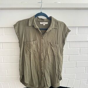 LOFT Sage Button Down Shirt